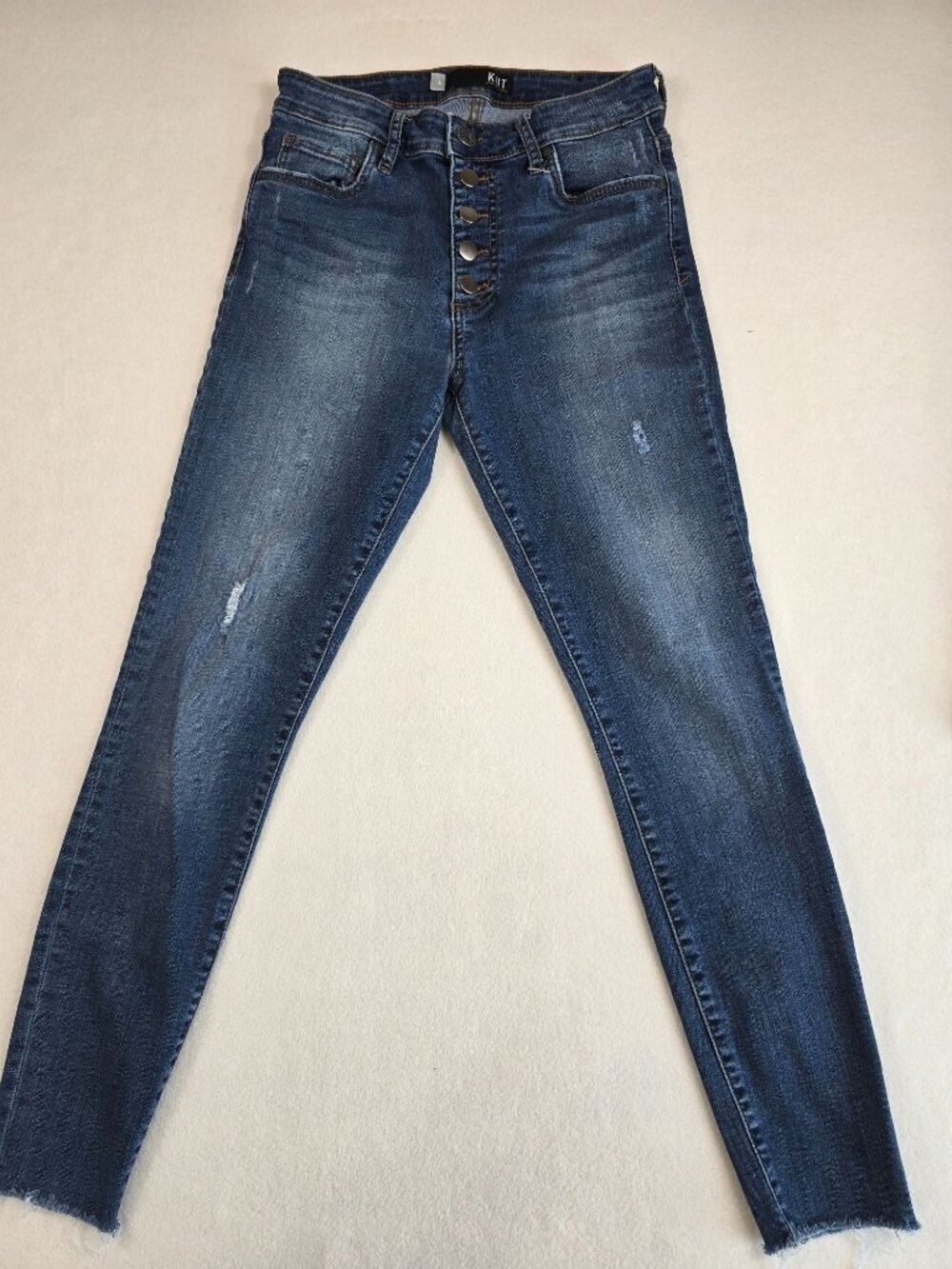Kut 4 Medium From The Kloth Donna High Rise Ankle Skinny Jeans Wash Raw Hem